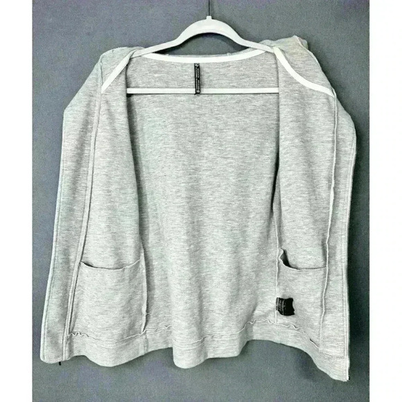 Kuhl Arva Hoodie Jacket Womens XS Lt Gray Jacquard Cotton Asymmetrical Full Zip - Picture 4 of 11